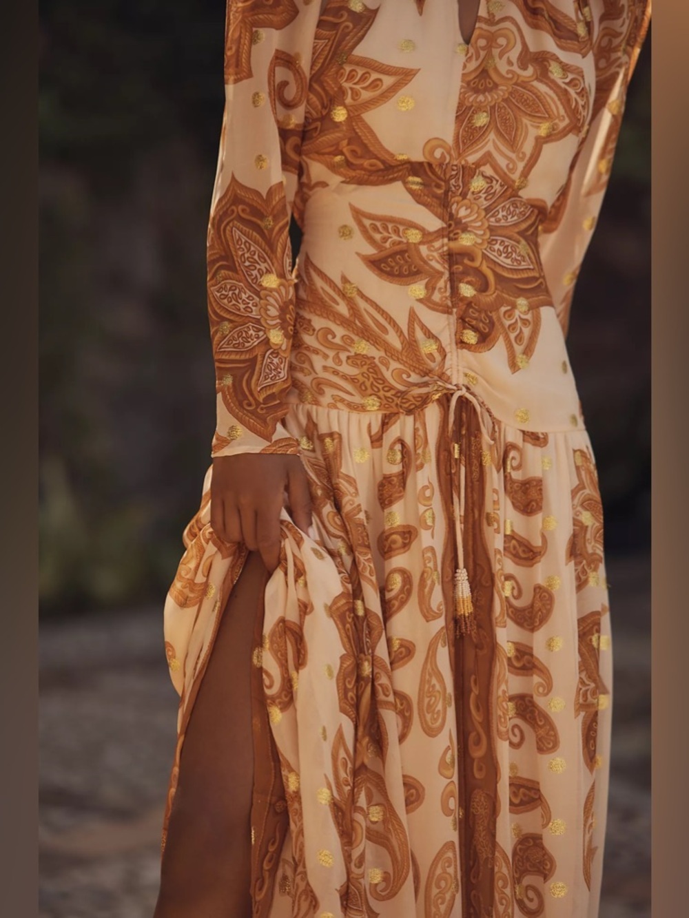 Farm Rio x Anthropologie Long-Sleeve Jacquard Maxi Dress - Picture 4 of 5